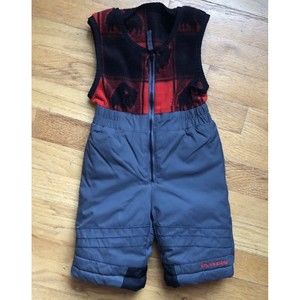Columbia 6M Snow Pants Bibs Buffalo Black & Red
